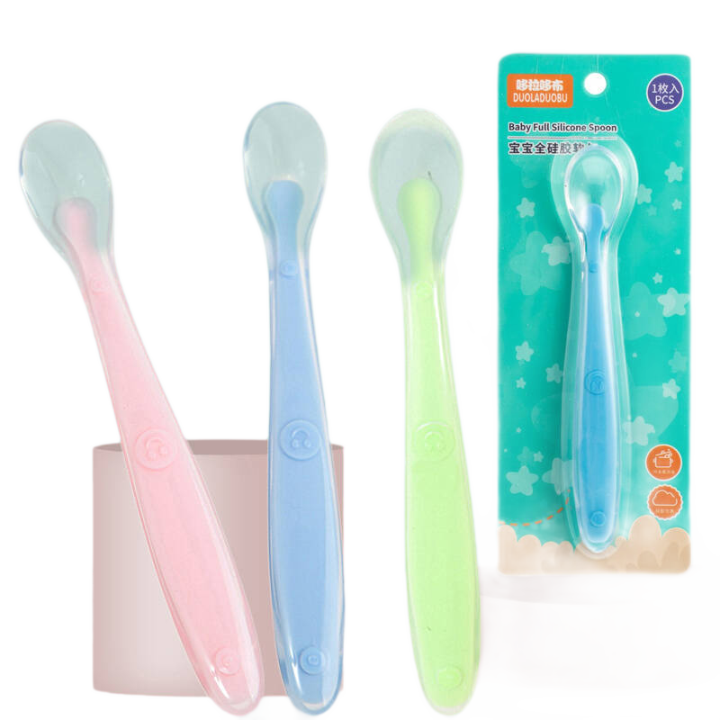 Full Silicone Baby Soft Spoon Feeding Spoon