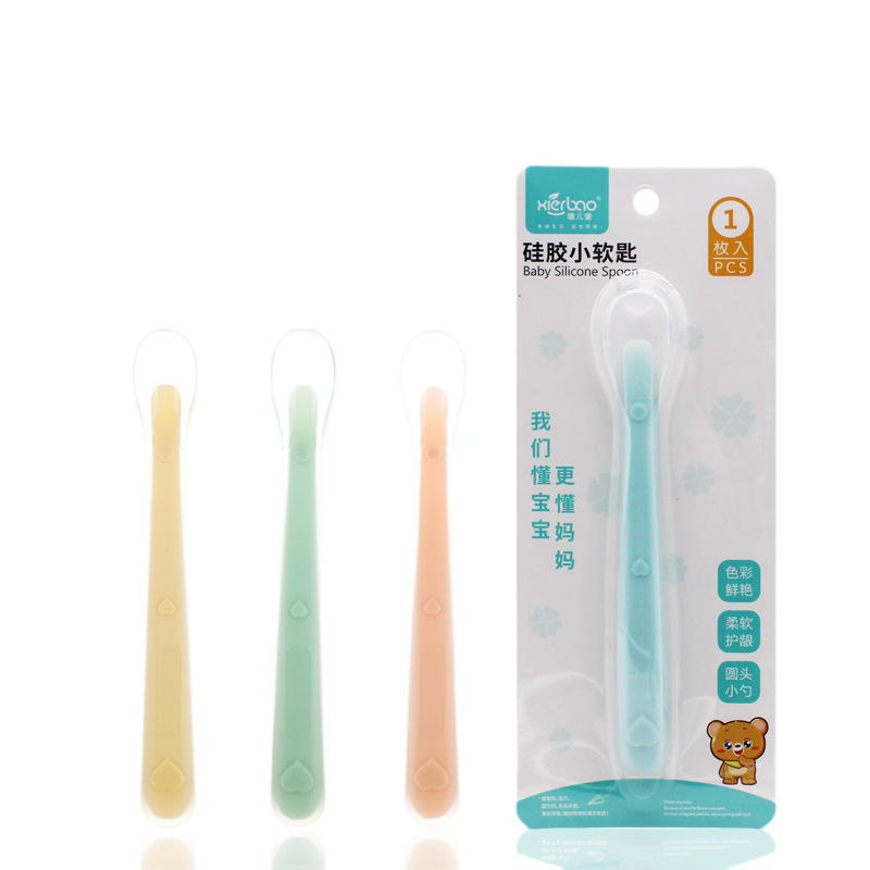Infant and Toddler Soft-Tip Silicone Spoon for Feeding and Soup