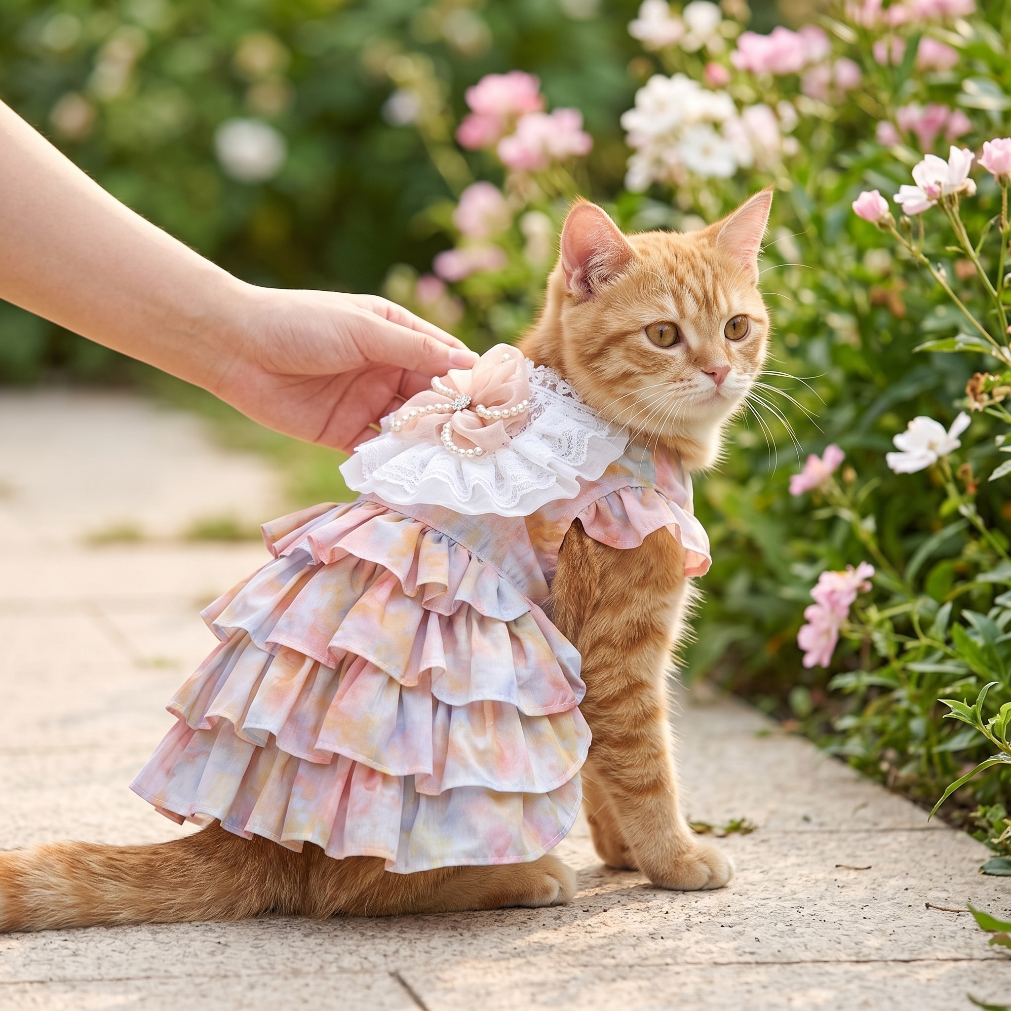 Süßes Prinzessin Katzenkleid & Hundekleid - Haustierkleidung Outfit - Produktbild 4