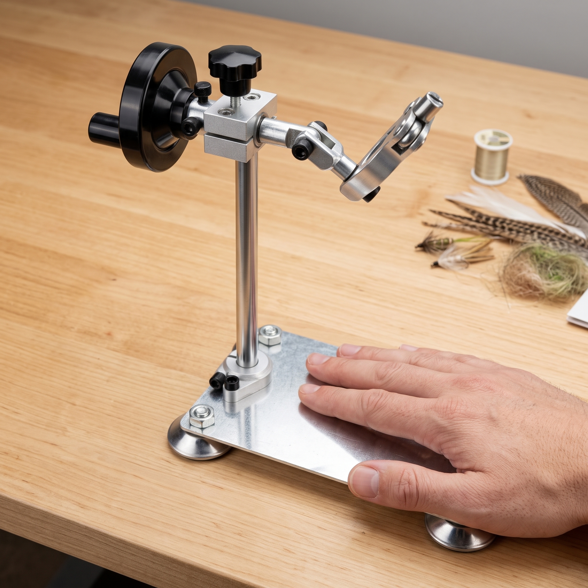 Rotating Fly Tying Vise for Anglers - Manual Tying Tool