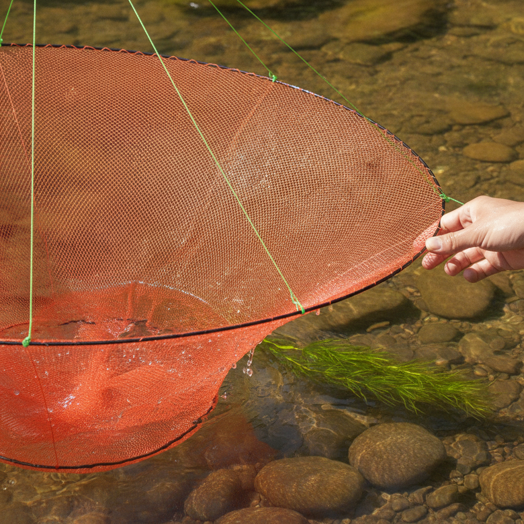 Folding Fishing Net for Anglers, Large Fabric Fishing Net, for Angling - Produktbild 5