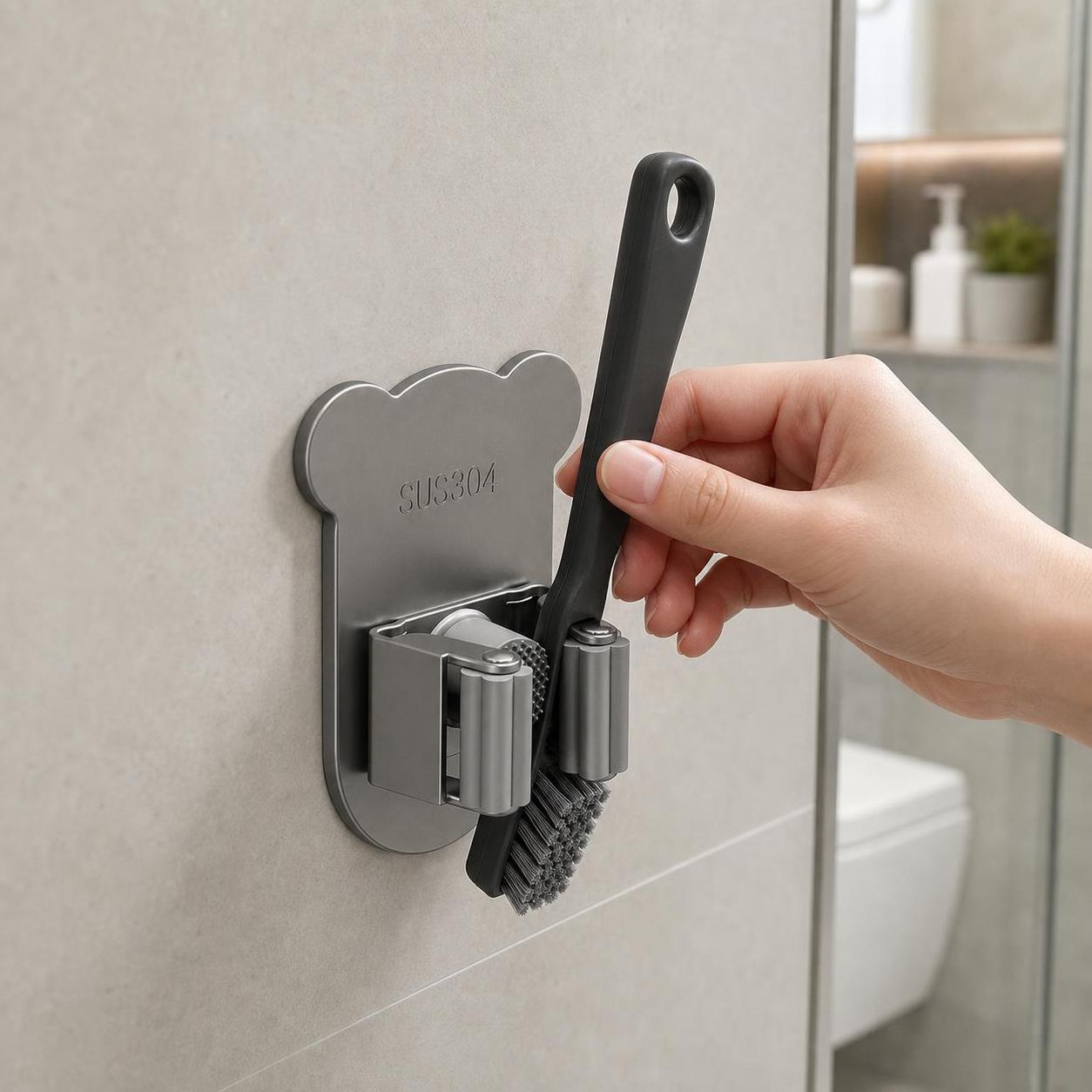 Self-Adhesive Mop Organizer - for Laundry Room - for Garage - Produktbild 4