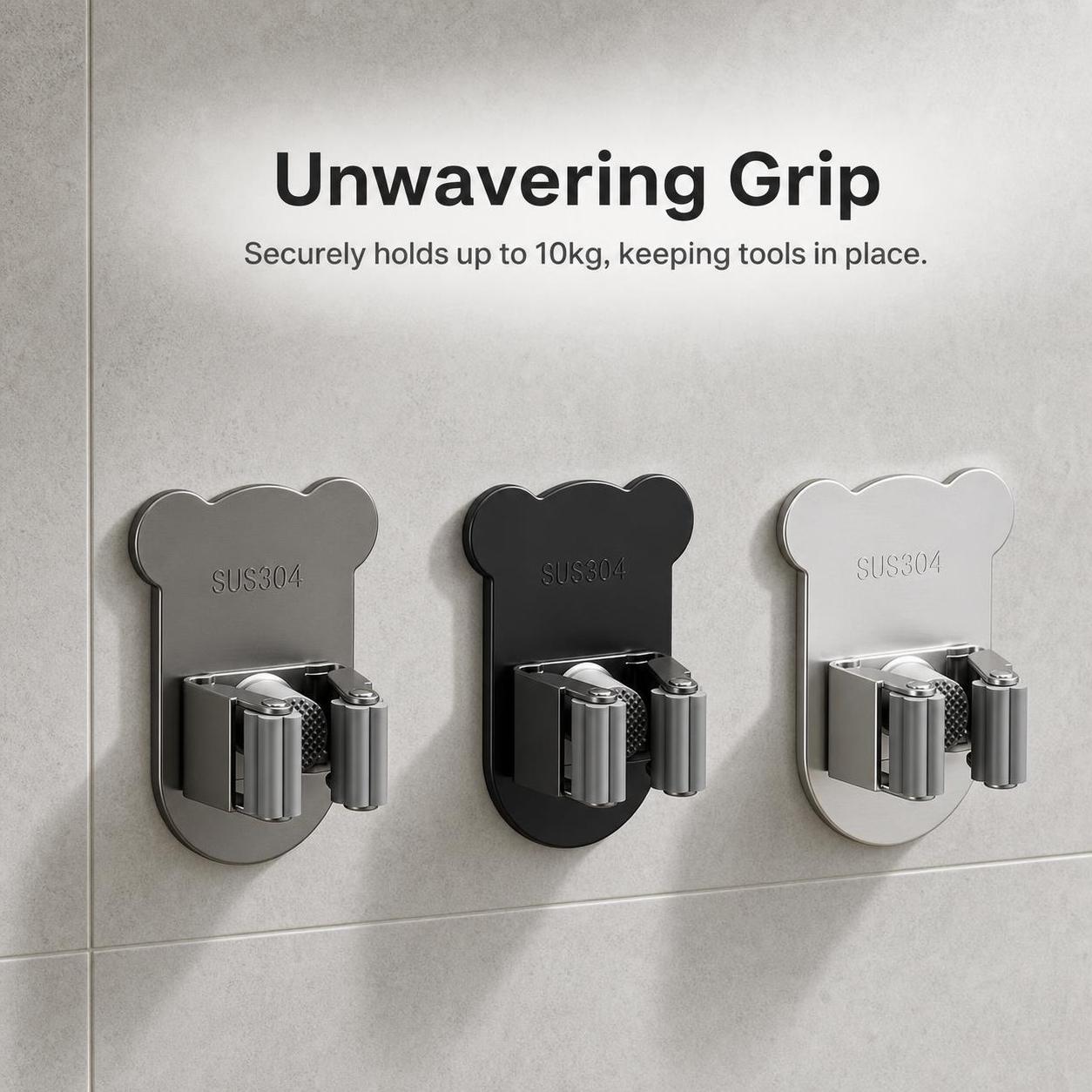 Self-Adhesive Mop Organizer - for Laundry Room - for Garage - Produktbild 2