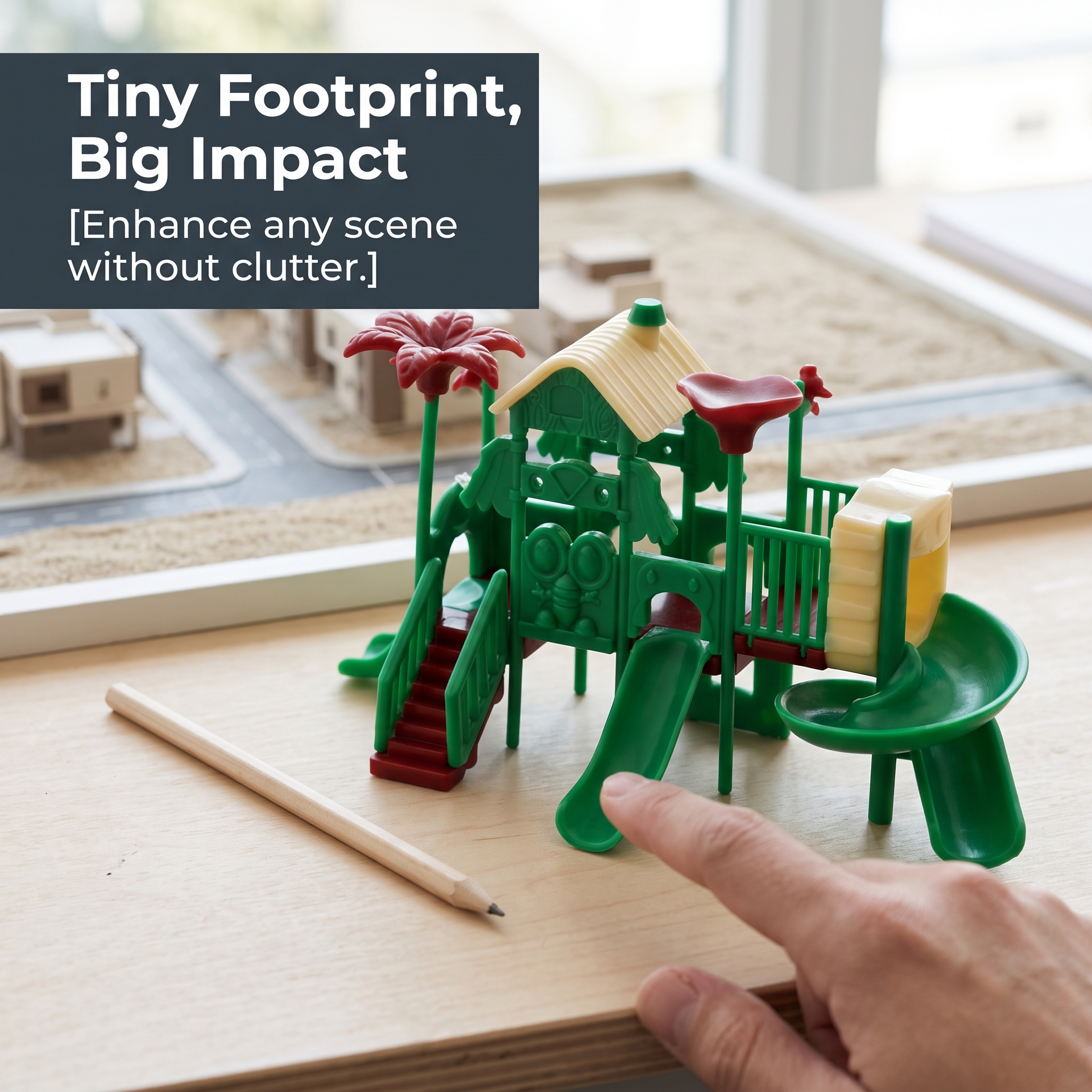 Miniatur Spielplatz Rutschenmodell für Architektur Sandtisch & Micro - Produktbild 3