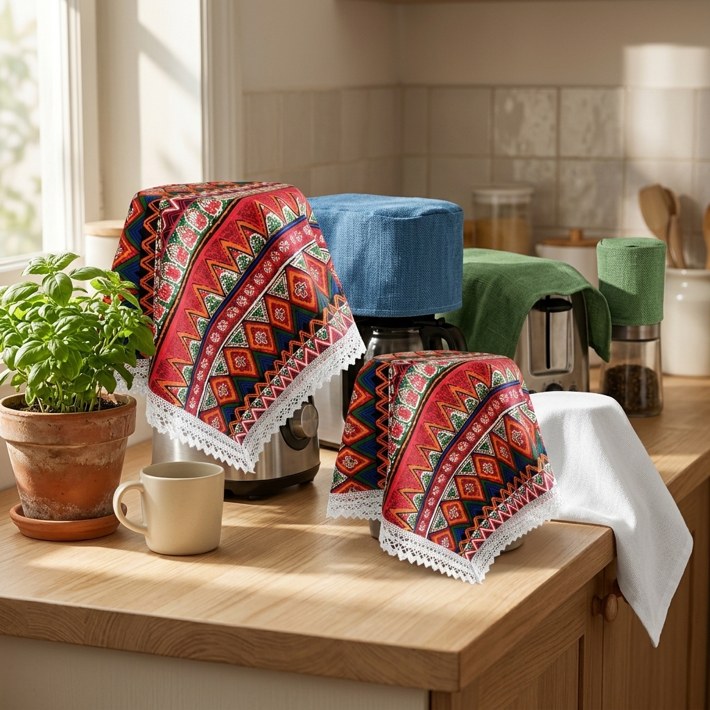 Fabric Appliance Dust Cover, Decorative Kitchen Machine Protector