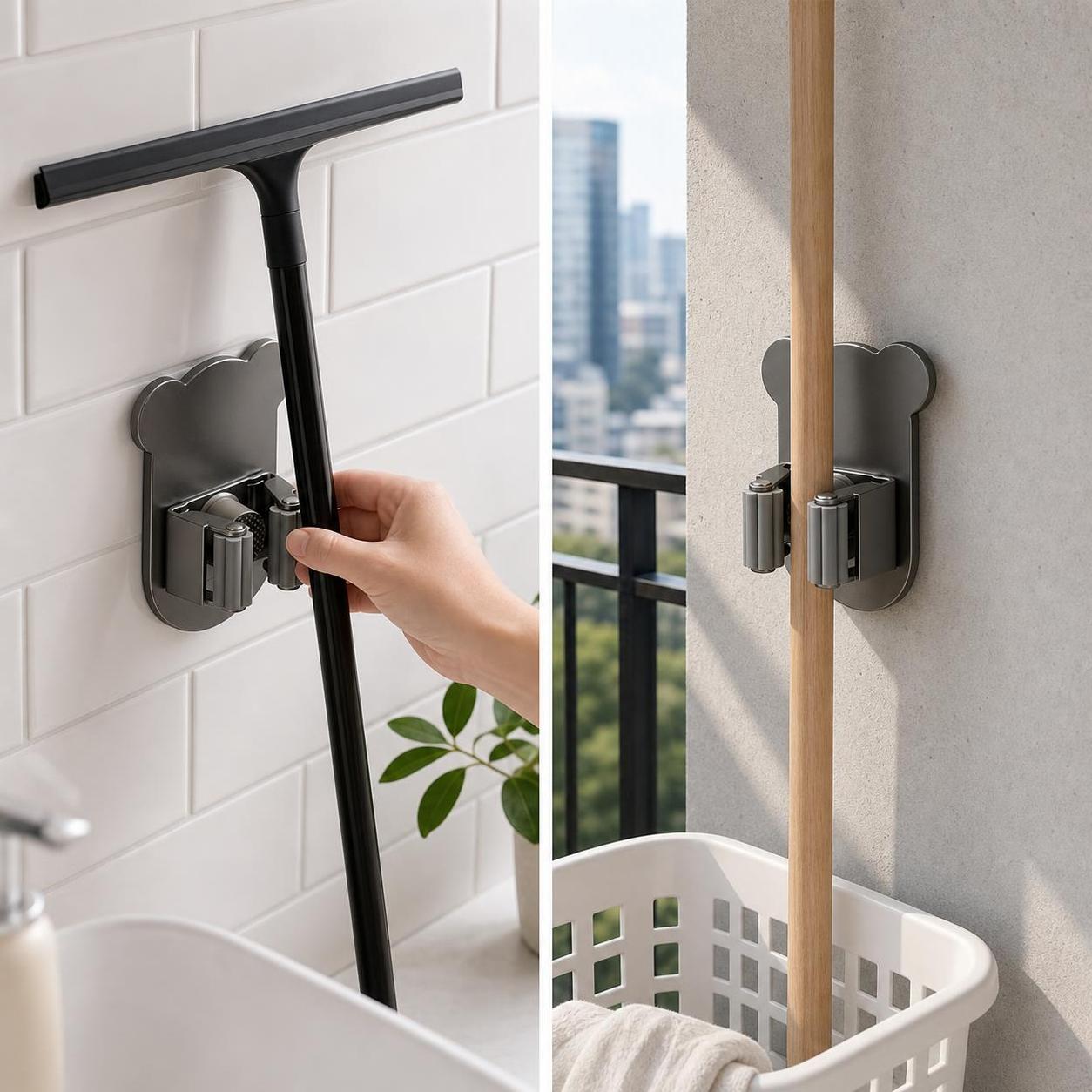 Self-Adhesive Mop Organizer - for Laundry Room - for Garage - Produktbild 3