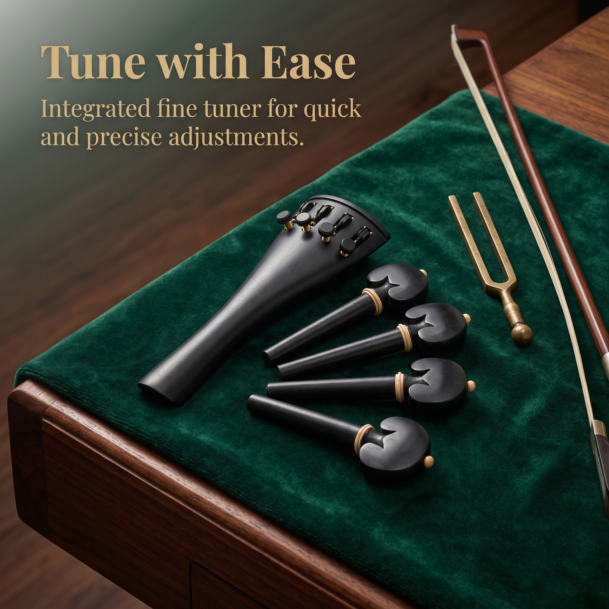 Cello Tuning Pegs and Tailpiece with Built-in Fine Tuner for 4/4-1/8 Size - Produktbild 3