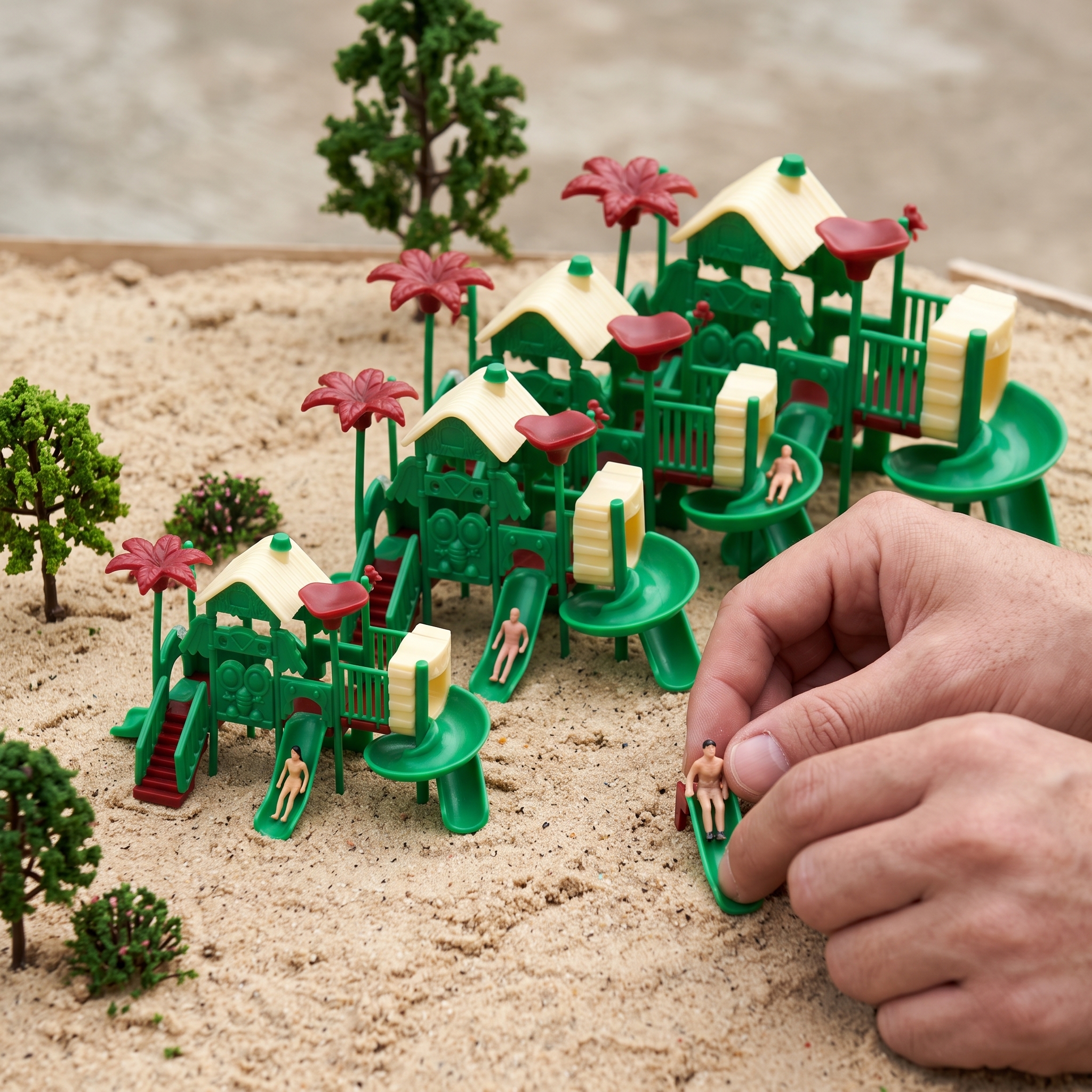 Miniatur Spielplatz Rutschenmodell für Architektur Sandtisch & Micro - Produktbild 7