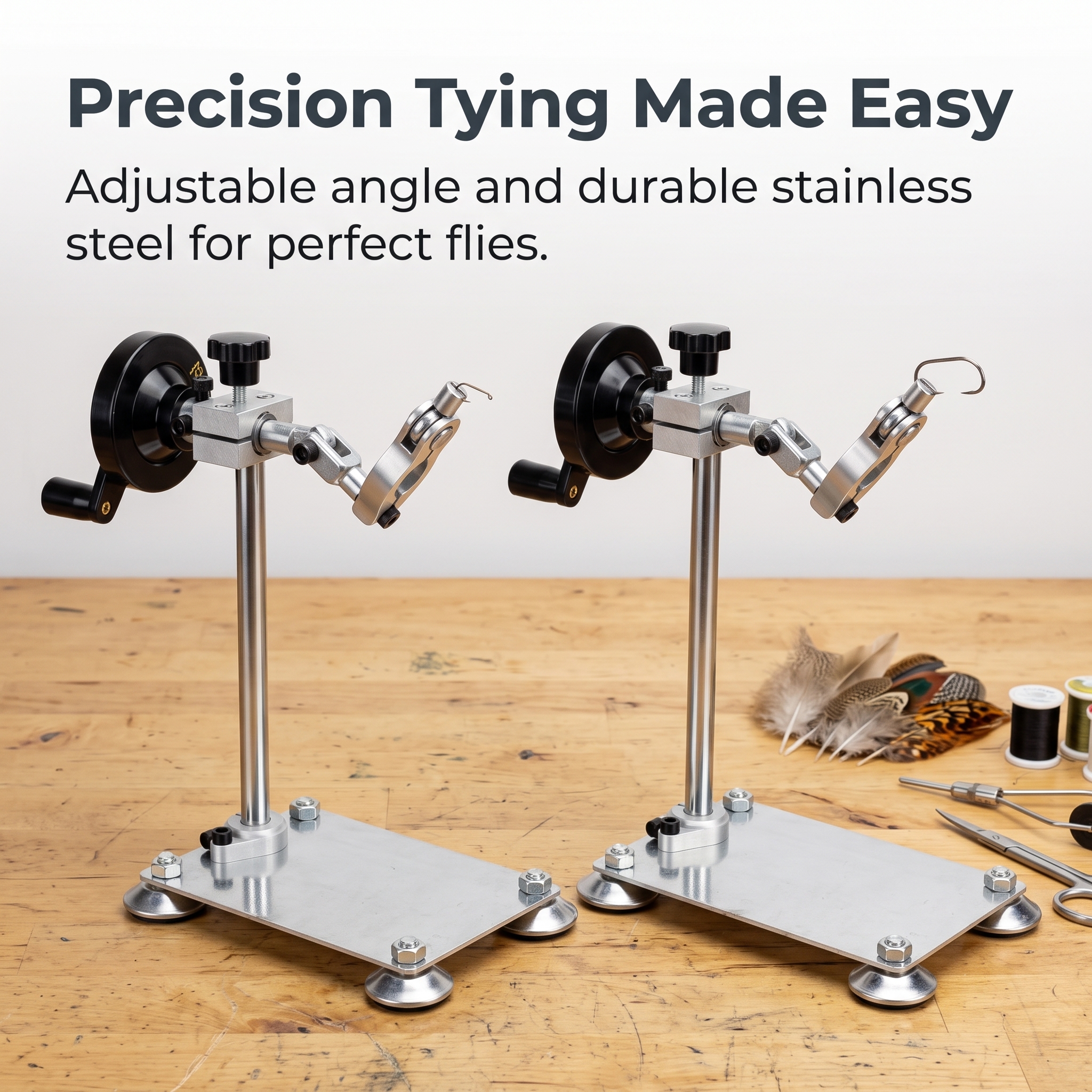 Rotating Fly Tying Vise for Anglers - Manual Tying Tool