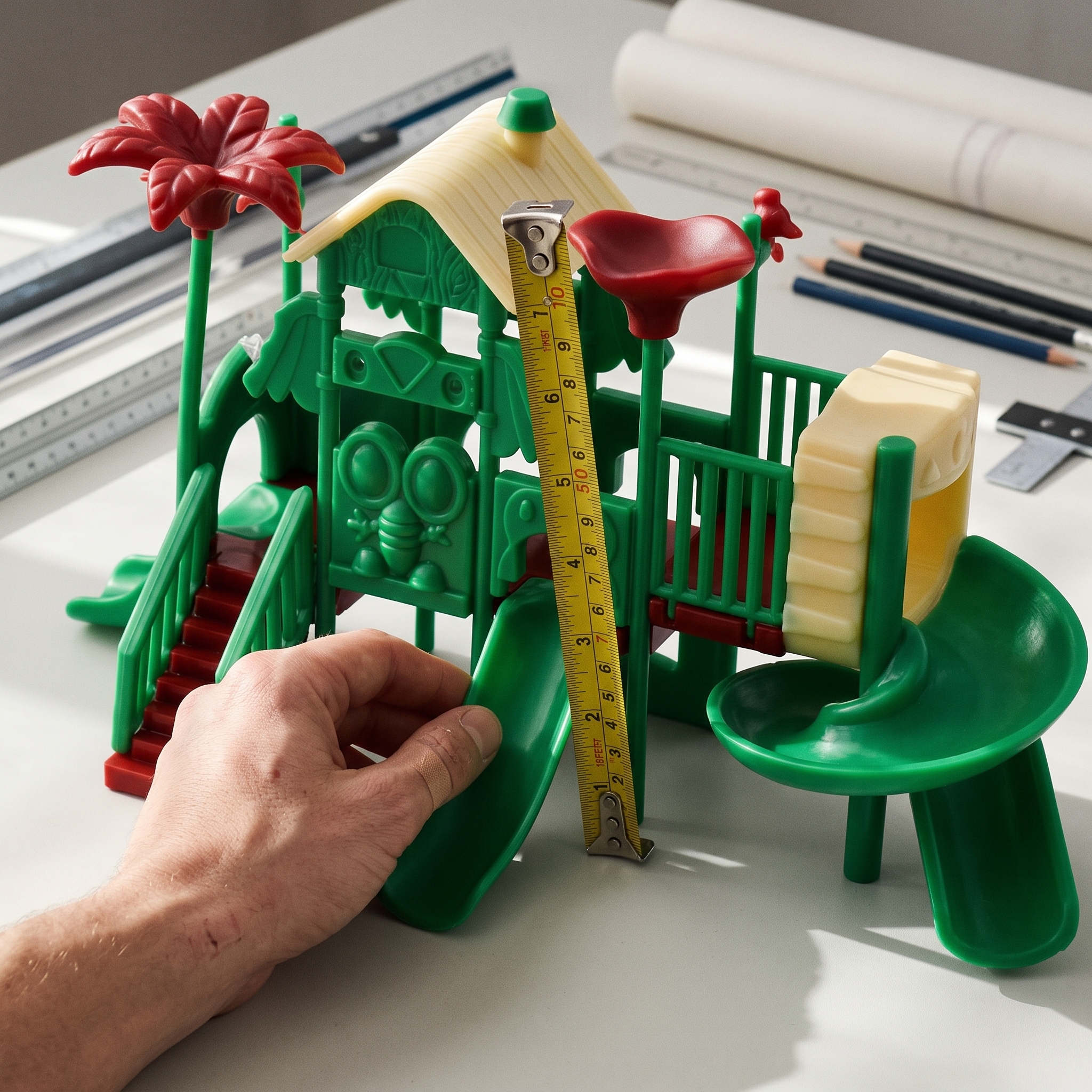 Miniatur Spielplatz Rutschenmodell für Architektur Sandtisch &amp; Micro
