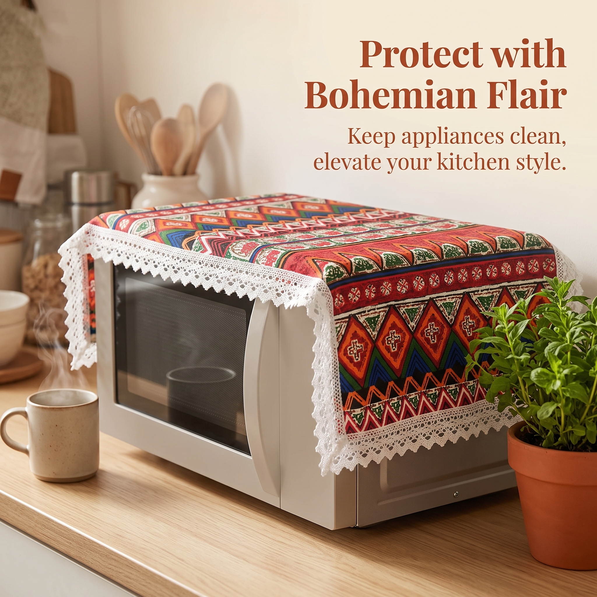 Fabric Appliance Dust Cover, Decorative Kitchen Machine Protector - Produktbild 1