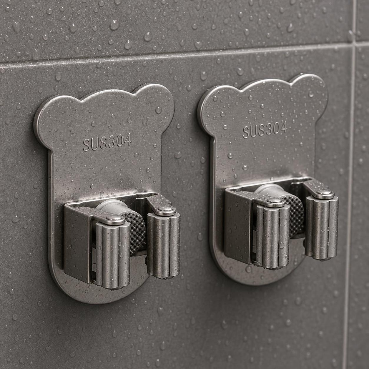 Self-Adhesive Mop Organizer - for Laundry Room - for Garage