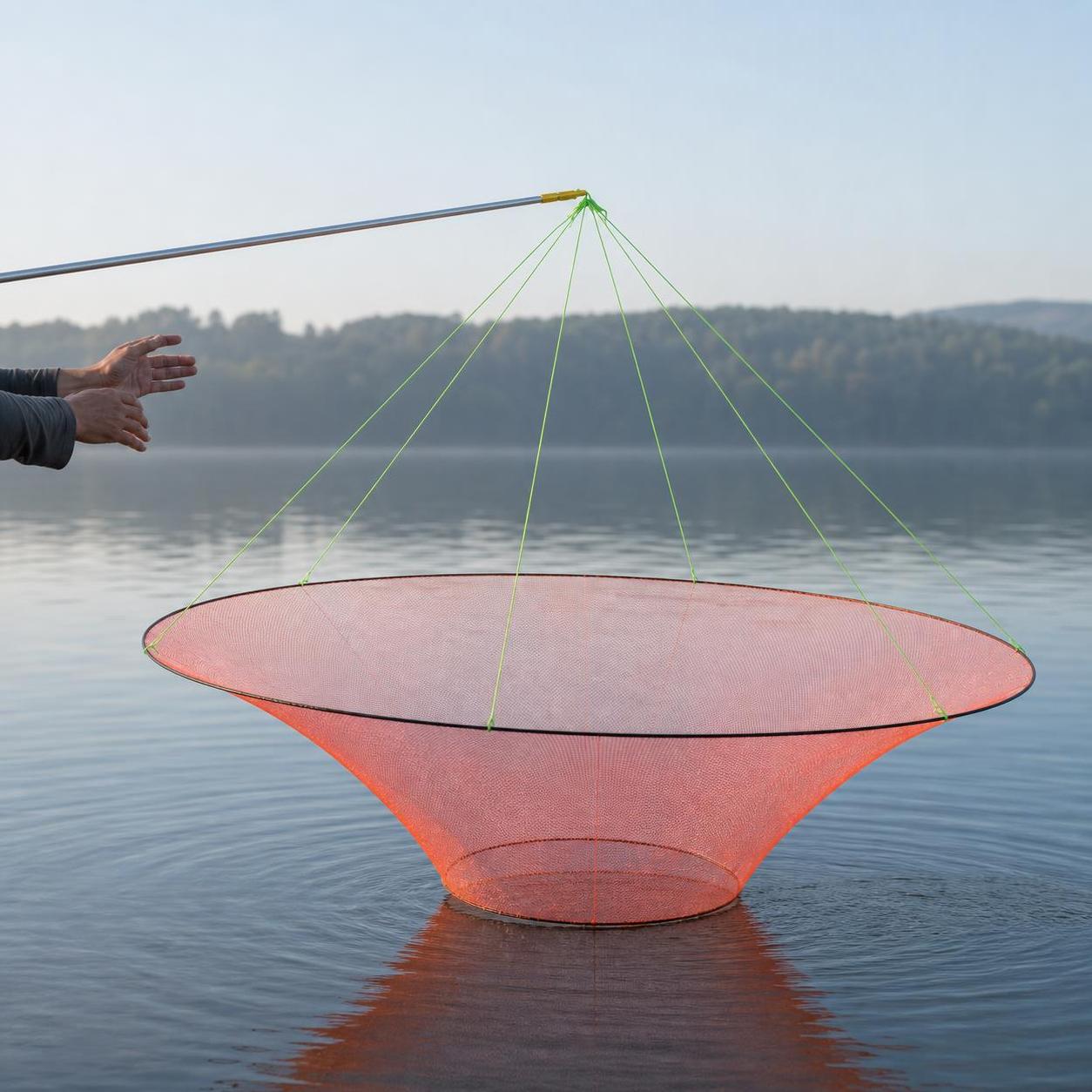 Folding Fishing Net for Anglers, Large Fabric Fishing Net, for Angling - Produktbild 4
